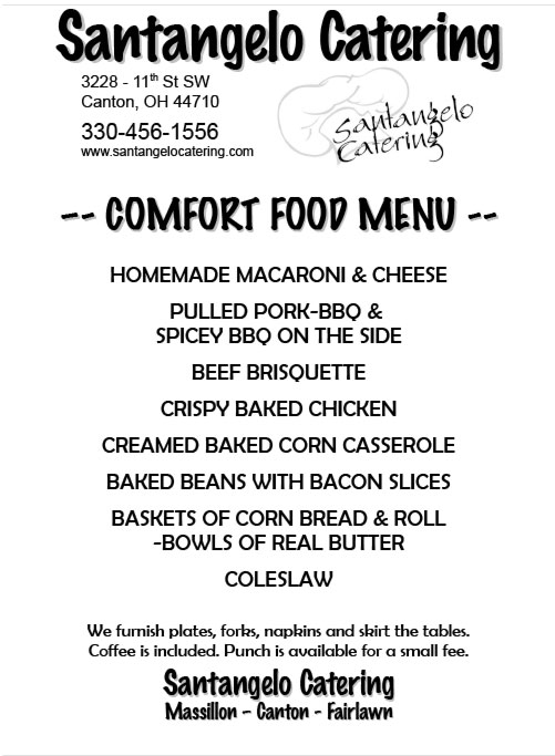 Comfort Food Menu
